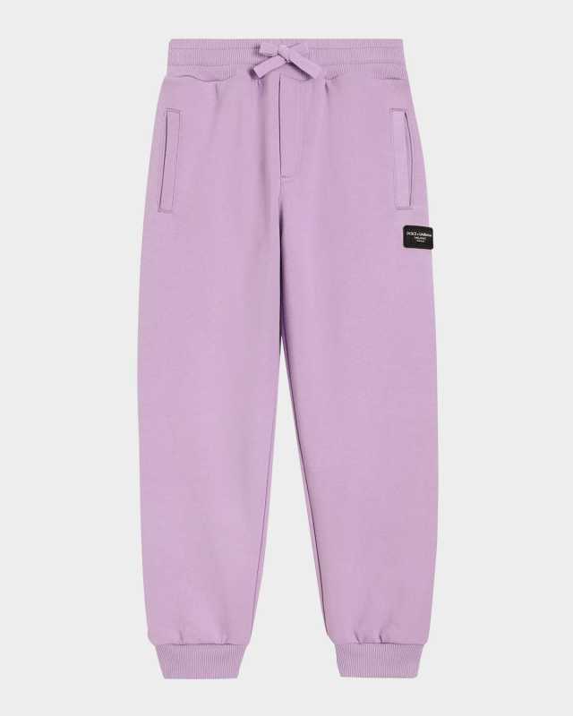 Boy's Joggers W/ Rubber Logo Patch, Size 4-6